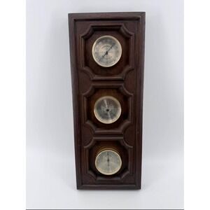 Springfield Weather Station Home Decor 3-in-1 Dials Plastic Brown Solid